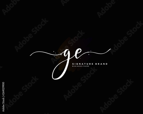 G E GE initial logo handwriting template vector