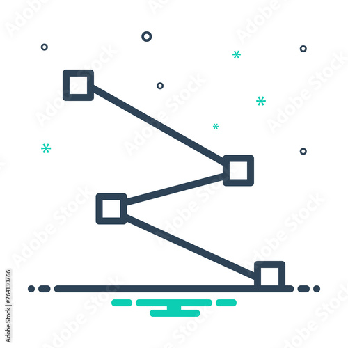 Mix line icon for path way 