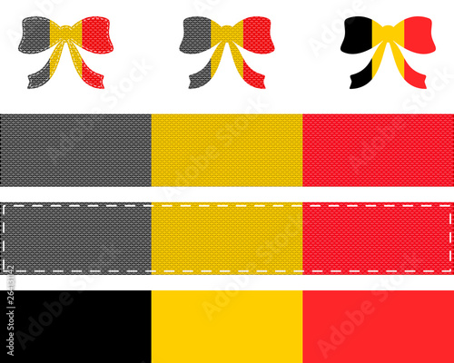 Belgische Fahne auf Schleife und Band