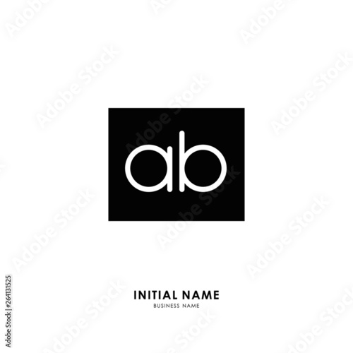 A B AB Initial logo letter with minimalist concept. Vector with scandinavian style logo.
