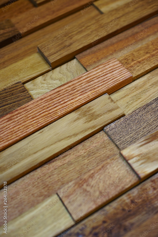 Texture of wooden floorboar and parquet closeup. Elements of finishing in the premises. 