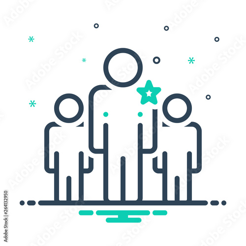 Mix line icon for seniority Superiority 