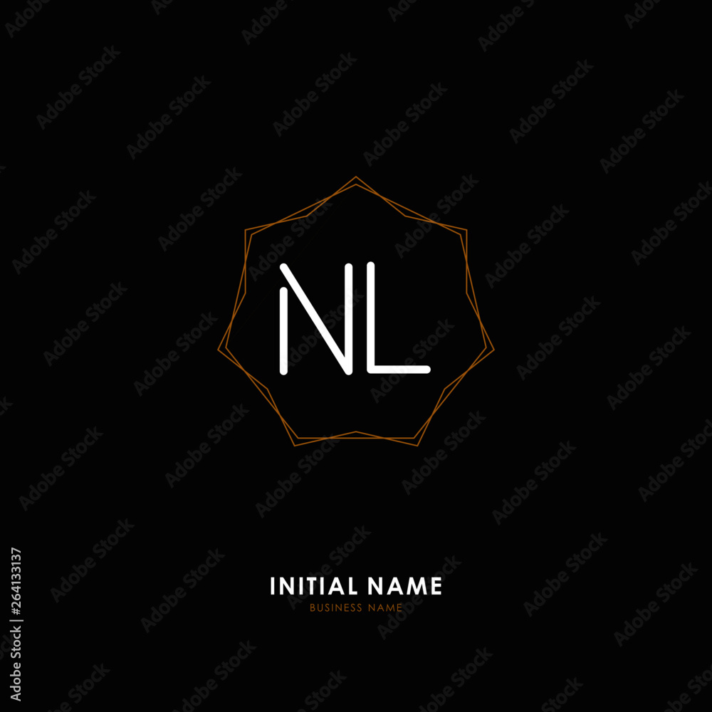 Fototapeta premium N L NL Initial logo letter with minimalist concept. Vector with scandinavian style logo.