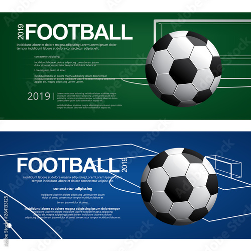 2 Banner Soccer Football Poster Vector Illustration © pongpongching