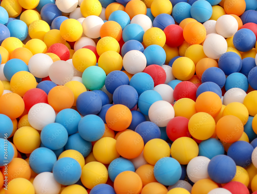 Multi-colored balls in a children's attraction