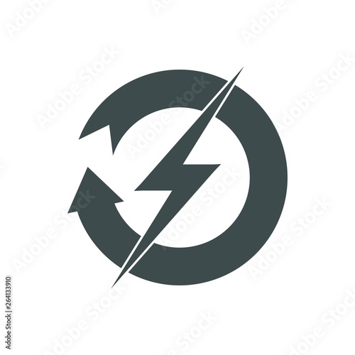 Inexhaustible source of energy. Vector icon.