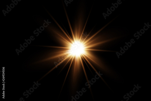 White glowing light explodes on a transparent background. with ray.  Transparent shining sun, bright flash.  Special lens flare light effect.