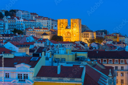 Lisbon Cathedral twilight church Portugal