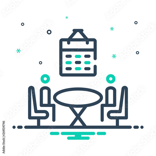 Mix line icon for  organizing convening 