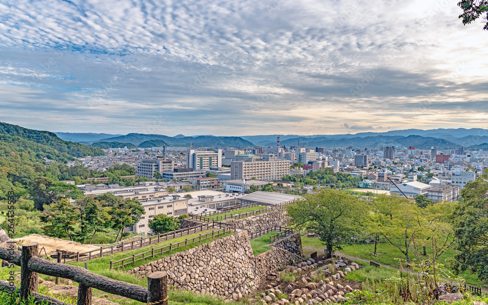 鳥取城から市街地の展望