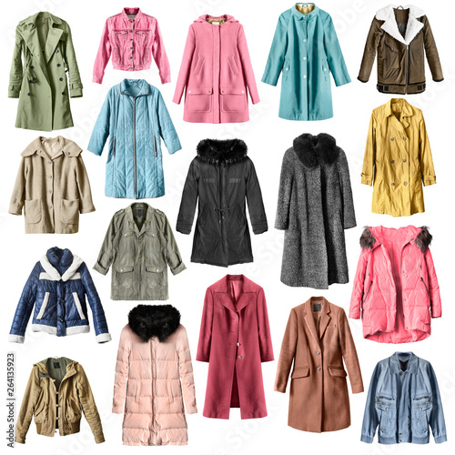 Coats and jackets isolated