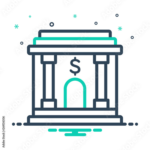 Mix line icon for banking  