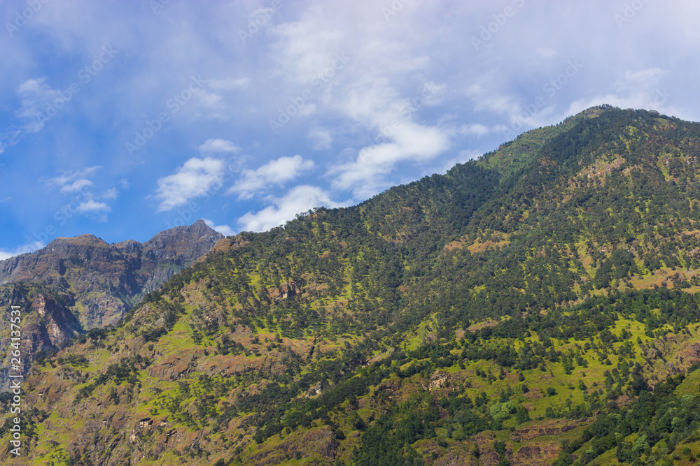 stunning mountain landscape of Nepal, Annapurna hiking