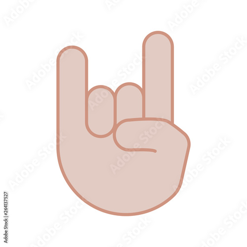 Rock on gesture color icon