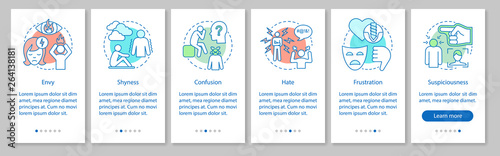 Negative emotion onboarding mobile app page screen vector template