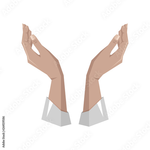 Supporting, protecting hands, color vector illustration EPS 10