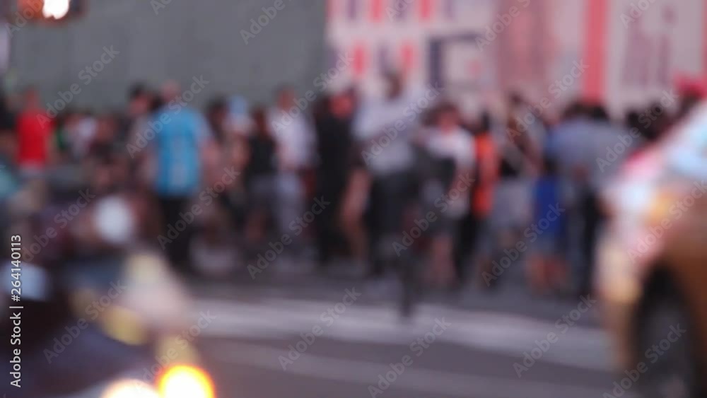 Blurred NYC sidewalk. People walking and traffic. Blurred NYC sidewalk. People walking and traffic.