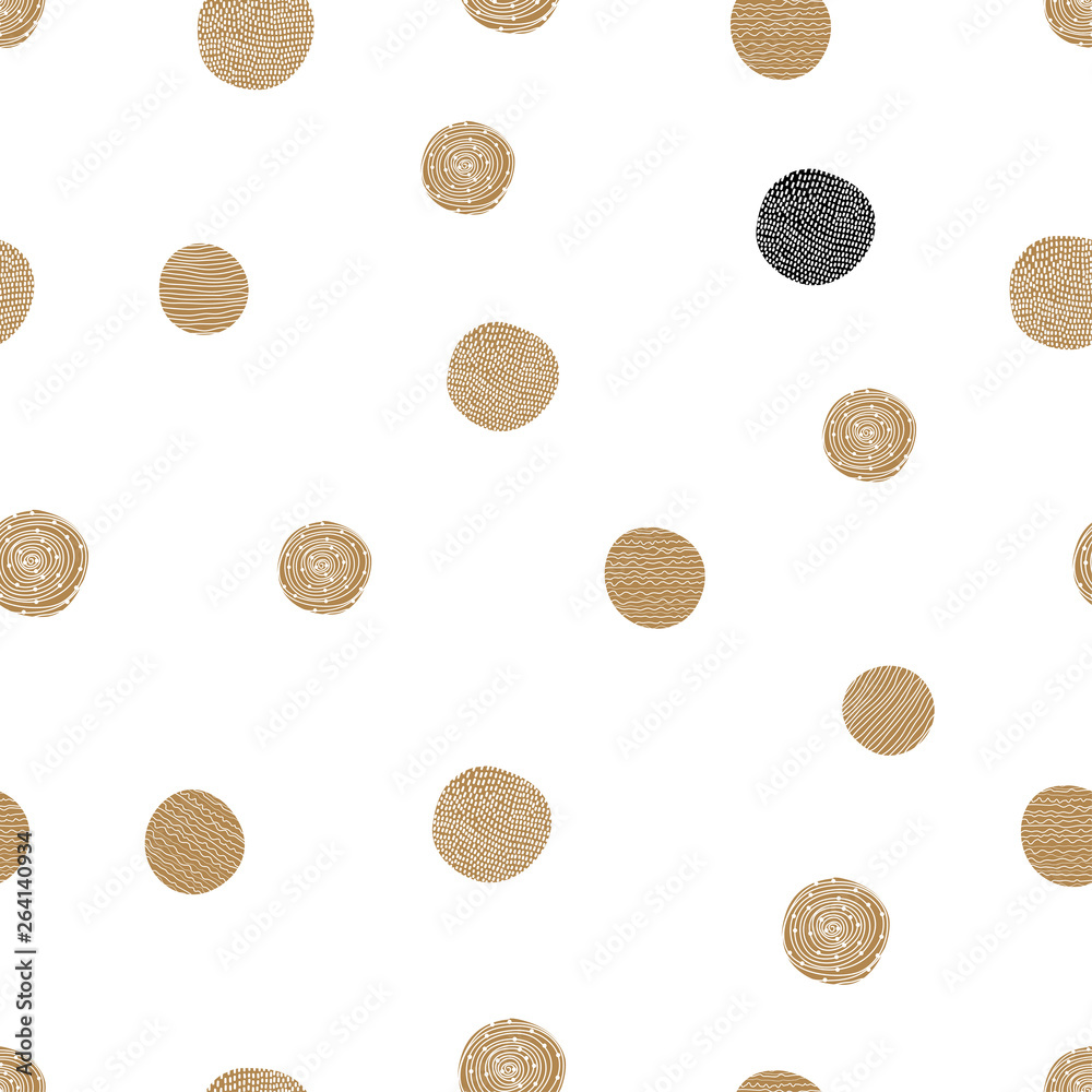 Seamless pattern, polka dot fabric, wallpaper, vector.