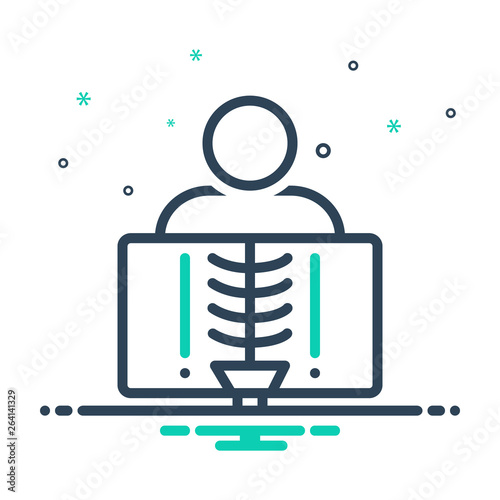 Mix line icon for x ray 