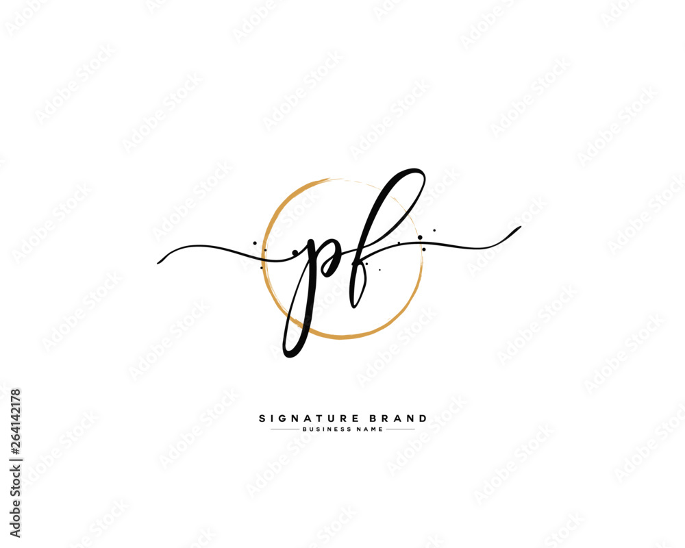 P F PF initial logo handwriting template vector P F PF initial logo handwriting template vector