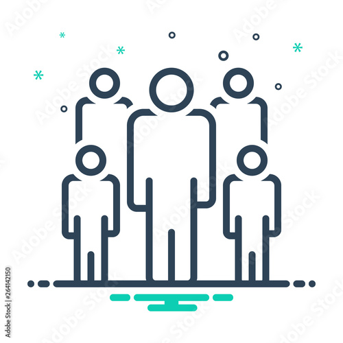 Mix line icon for audience 