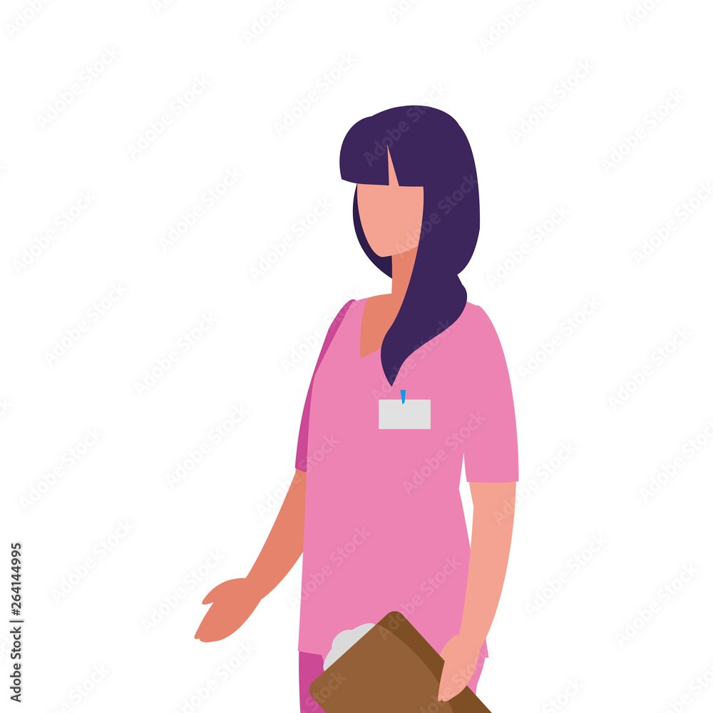 female medicine worker with uniform and documents female medicine worker with uniform and documents