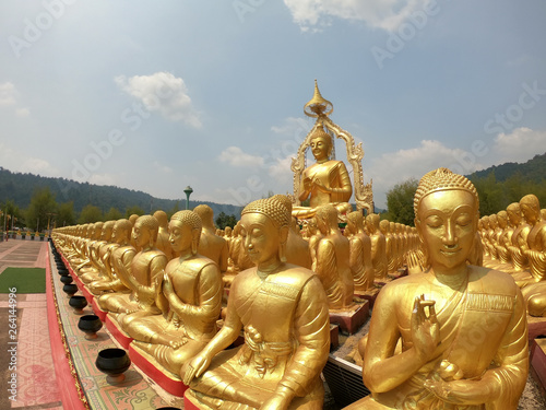 Golden Buddha image  symbol that represents the Buddha of Buddhists.