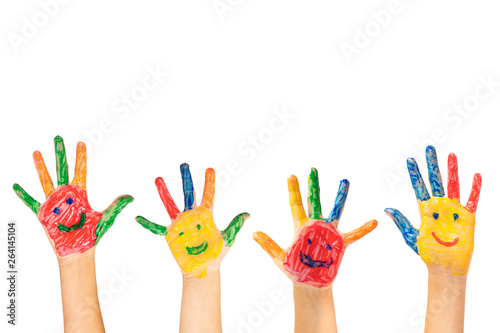 colorful painted hands