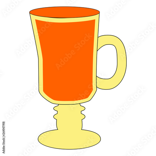 Mulled wine with glass and ingredients.