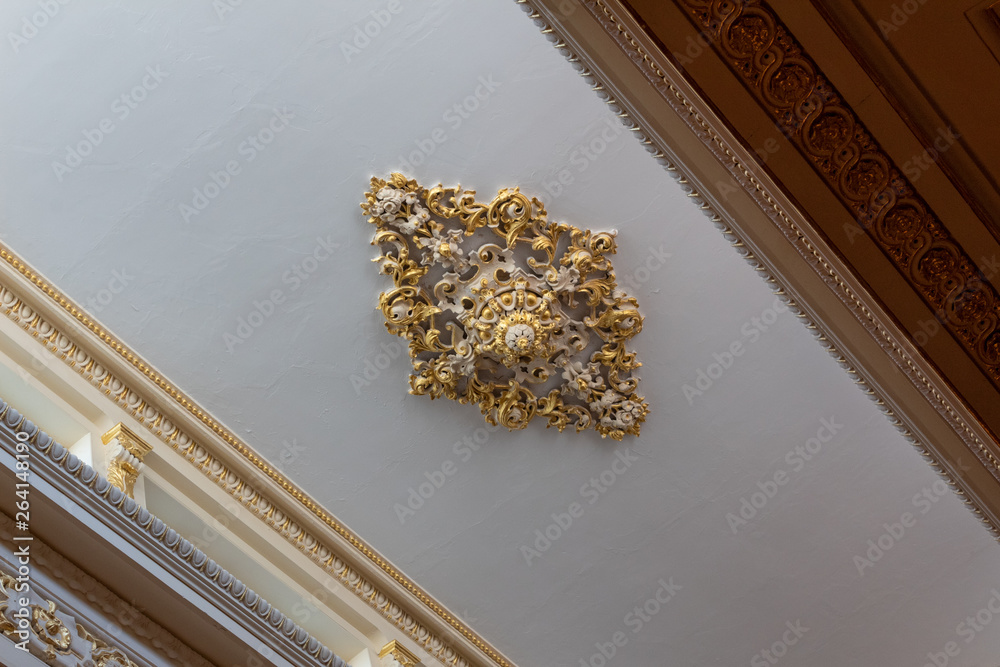 Elaborate Ceiling Medallion Of Cast, Ceiling Medallion To Chandelier Ratio