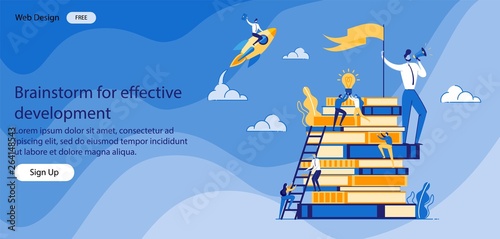 Brainstorm for Effective Development Banner Flat.