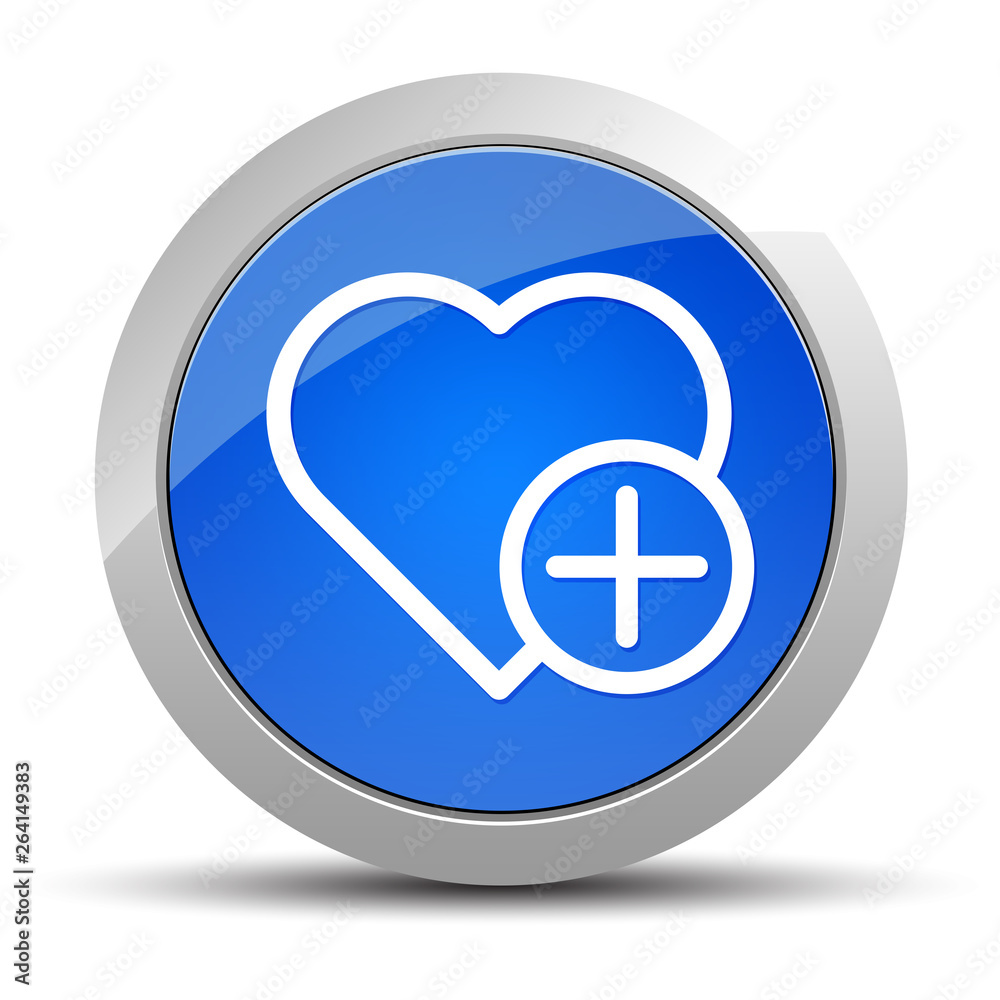 Add favorite heart icon blue round button illustration Add favorite heart icon blue round button illustration