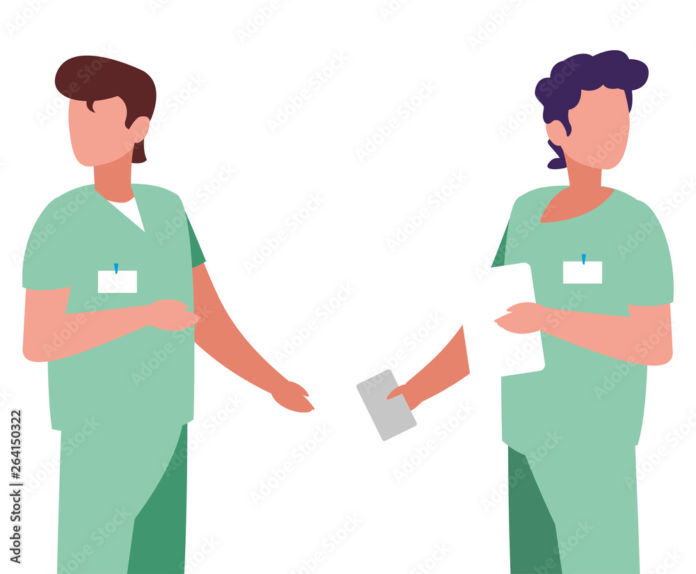 Fototapeta premium male medicine workers with uniforms