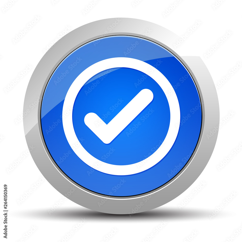 Check box icon blue round button illustration Check box icon blue round button illustration