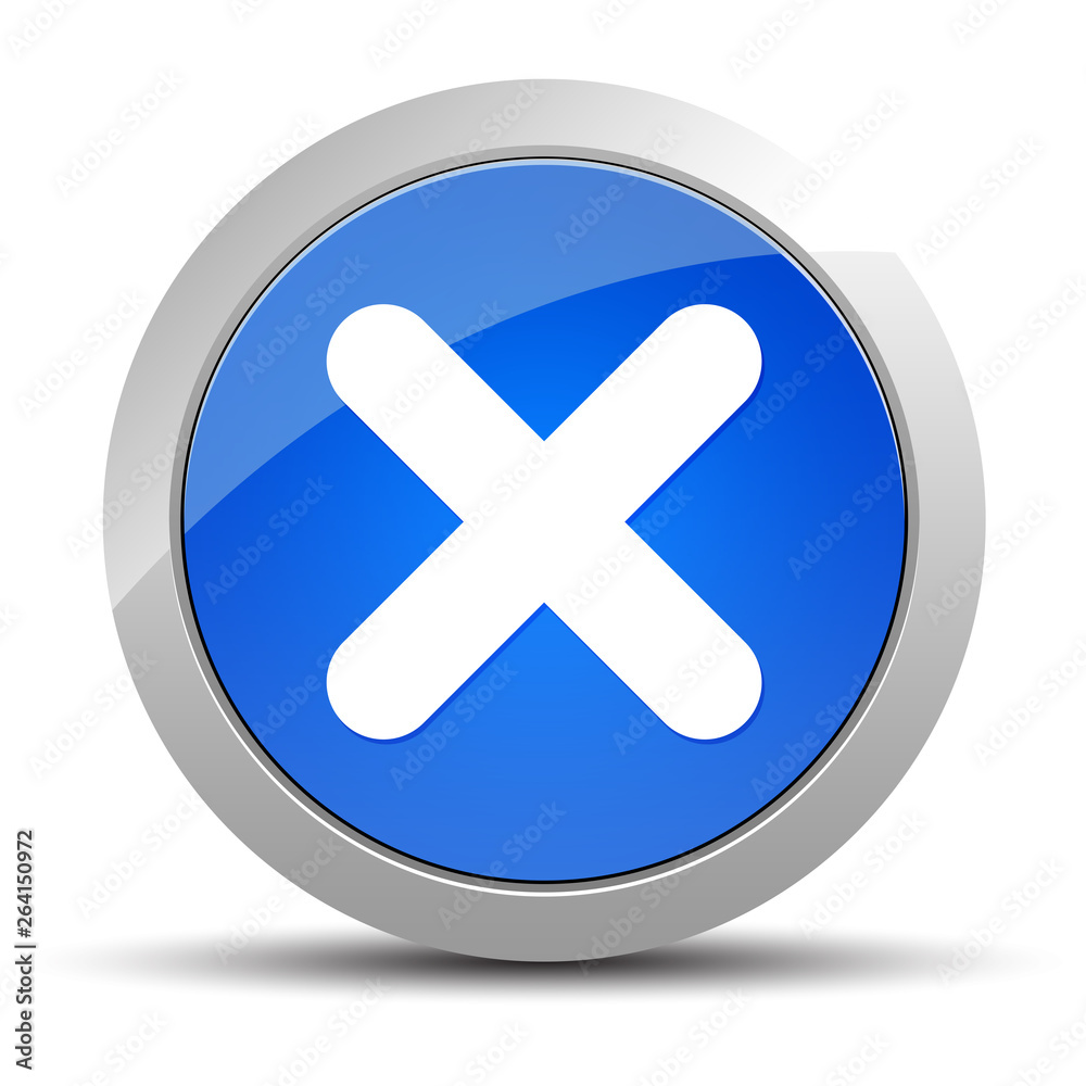 Cross icon blue round button illustration Cross icon blue round button illustration