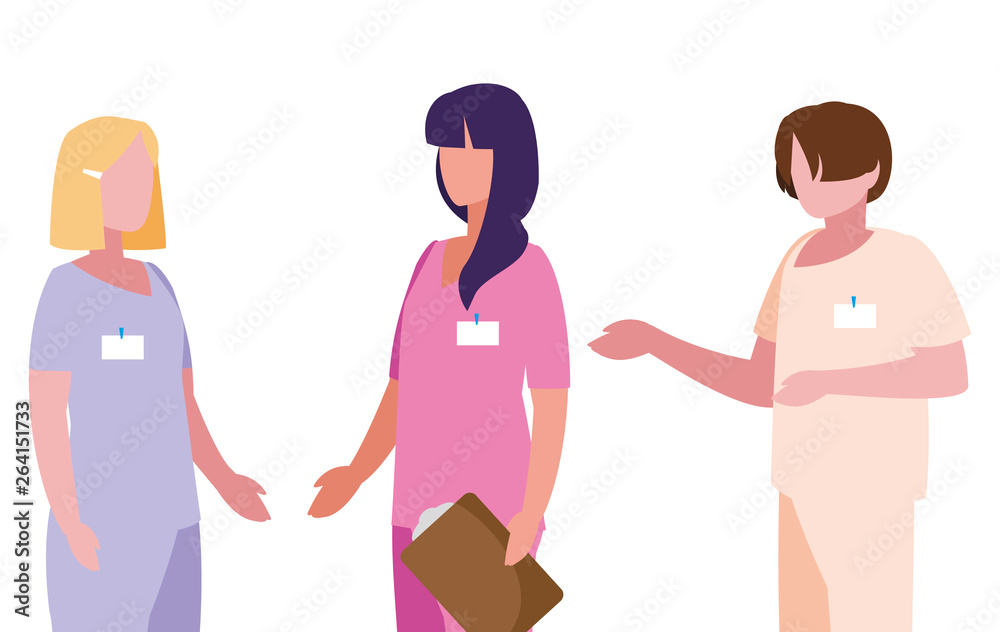 group medicine workers with uniform characters group medicine workers with uniform characters