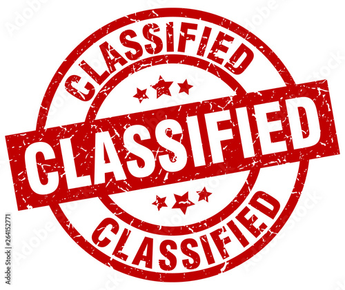 classified round red grunge stamp