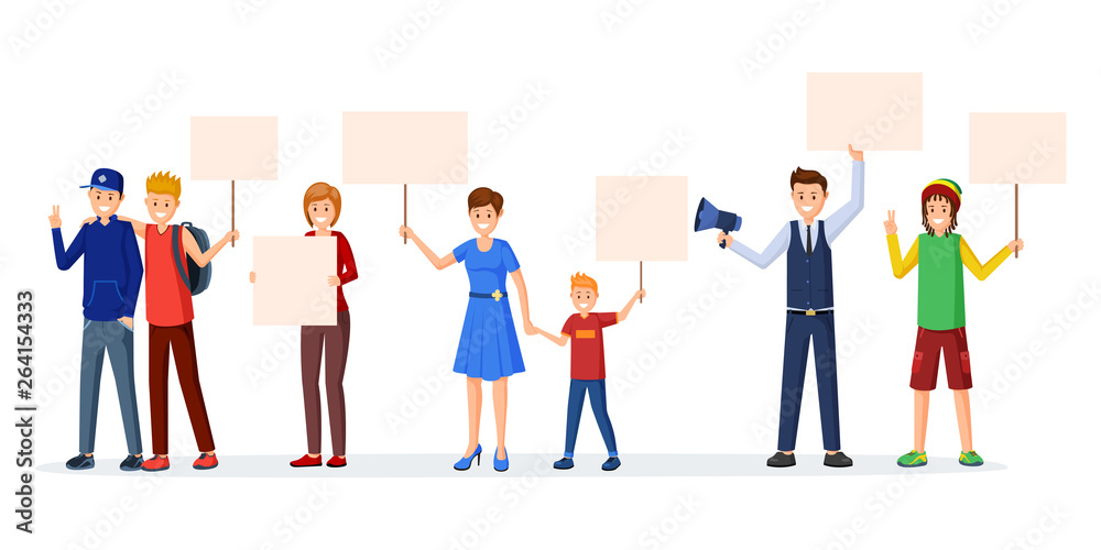 Fototapeta premium Human rights protection flat vector illustration