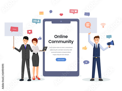 Online community mobile app concept