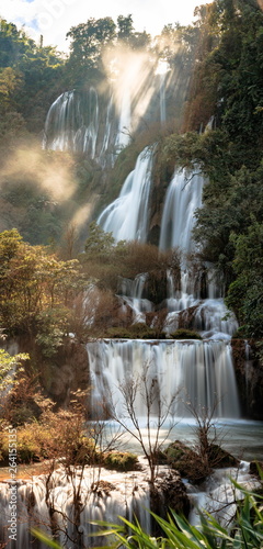 Tee lor su Waterfall or Thi Lo Su Waterfall or Thee Lor Su Waterfall   the largest and highest waterfall in Umphang Tak Thailand