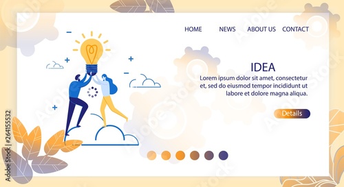 Inscription Idea, Vector Illustration Landing Page