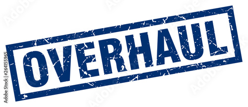 square grunge blue overhaul stamp