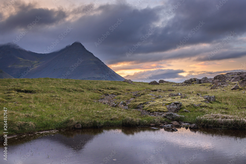 Evening view on the Mount Skalatindur in eastern Iceland Evening view on the Mount Skalatindur in eastern Iceland