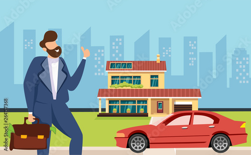 Wealth Prosperity Successful Businessman Banner