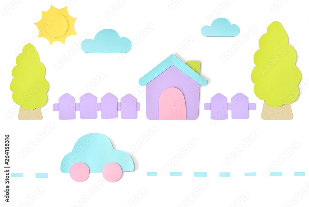 House paper cut on white background - isolated