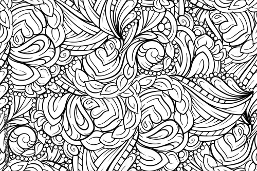 Black and white abstract seamless pattern.