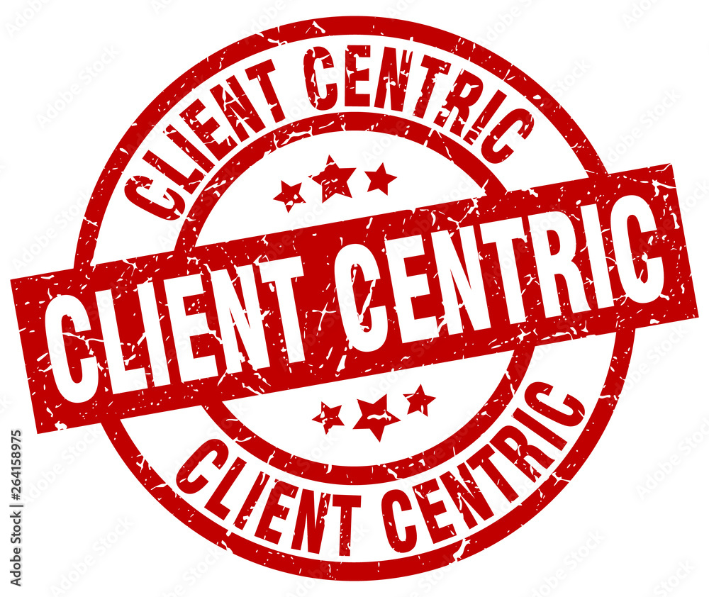 client centric round red grunge stamp client centric round red grunge stamp