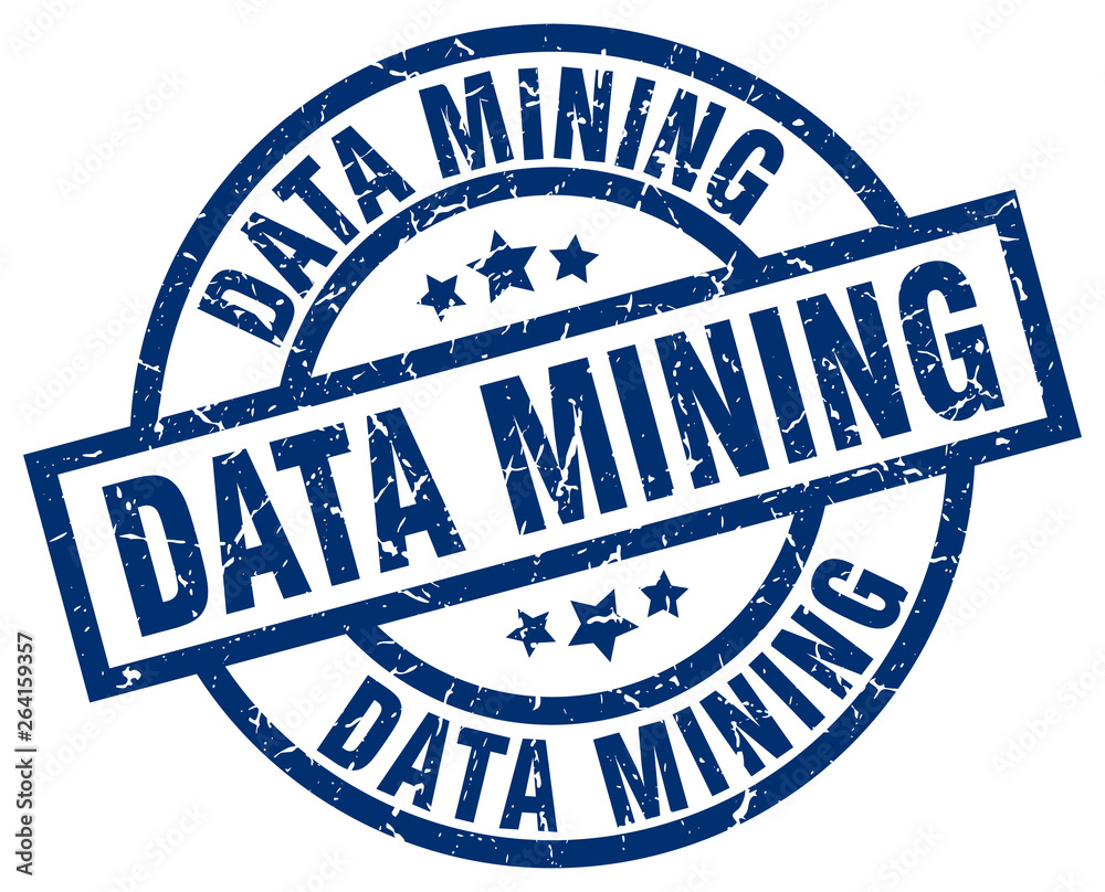 data mining blue round grunge stamp data mining blue round grunge stamp