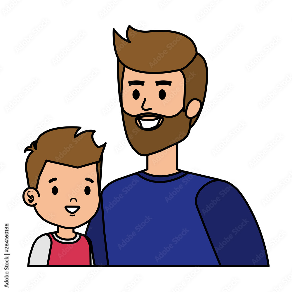 young father with son characters