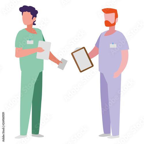 male medicine workers with uniforms